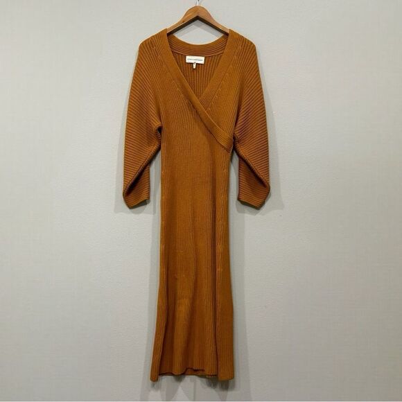 Mara Hoffman‎ Samira Long Sweater Dress Medium Long Sleeve V-Neck Knit Midi - Picture 9 of 15